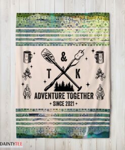 Top Camping Couple Adventure Together Since Blanket Fleece Customized Blanket