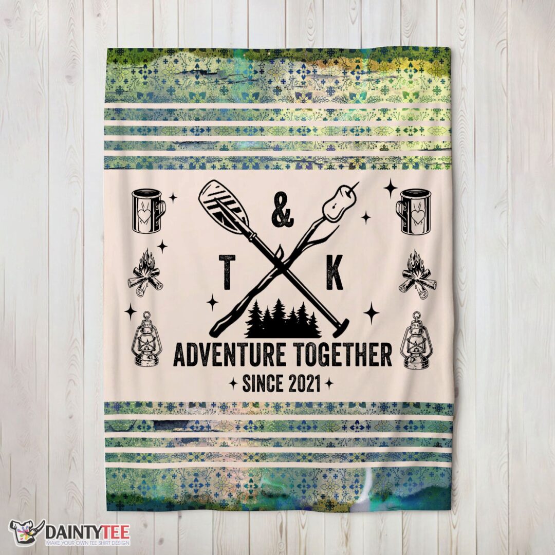 top-camping-couple-adventure-together-since-blanket-fleece-customized-blanket-mk-02 Top Camping Couple Adventure Together Since Blanket Fleece Customized Blanket