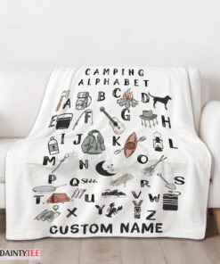 Top Camping Equipment Camping Alphabet Blanket Fleece Customized Blanket - Image 3