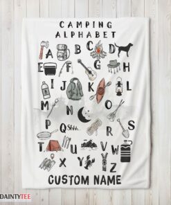 Top Camping Equipment Camping Alphabet Blanket Fleece Customized Blanket