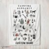 Top Camping Equipment Camping Alphabet Blanket Fleece Customized Blanket