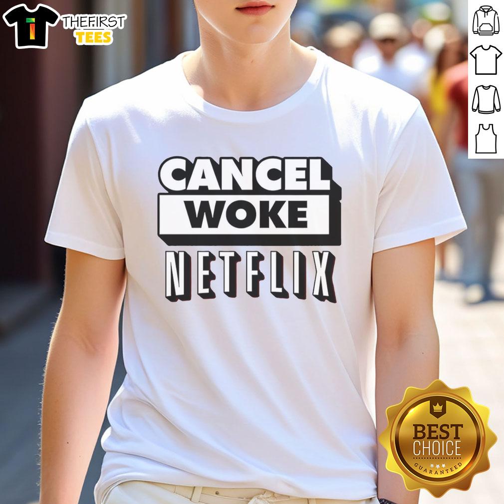 top-cancel-woke-netflix-elon-musk-t-shirt-1 Top Cancel Woke Netflix Elon Musk T-Shirt featuring bold text design on a casual tee, perfect for expressing your views.
