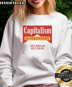 Top Capitalism is Voluntary Cooling Performance Crew Sweatshirt in vibrant colors, perfect for casual wear and activism.