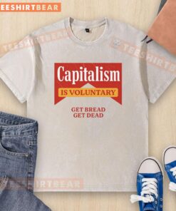 Top Capitalism Is Voluntary Cooling Performance Crew Washed T-Shirt in casual style, perfect for comfort and expression.