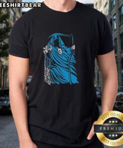 Top Carolina Reaper Grim Reaper Carolina Panthers T-Shirt featuring bold graphics and vibrant colors for fans.