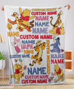 Top Cartoon Disney Winnie The Pooh With Friends Blanket Fleece Customized Blanket