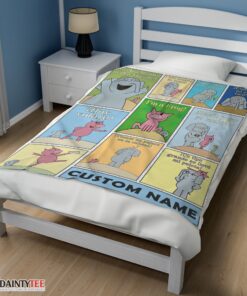 Top Cartoon Elephant & Piggie Blanket Fleece Customized Blanket - Image 3
