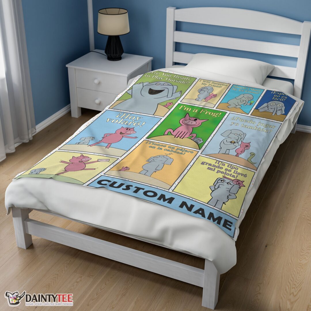 top-cartoon-elephant-piggie-blanket-fleece-customized-blanket-mk-02 Top Cartoon Elephant & Piggie Blanket Fleece Customized Blanket - Image 3
