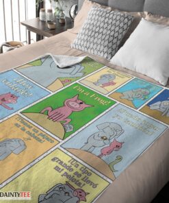 Top Cartoon Elephant & Piggie Blanket Fleece Customized Blanket - Image 4