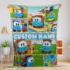 Top Cartoon Leo The Truck With Friends Blanket Fleece Throw Customized Blanket