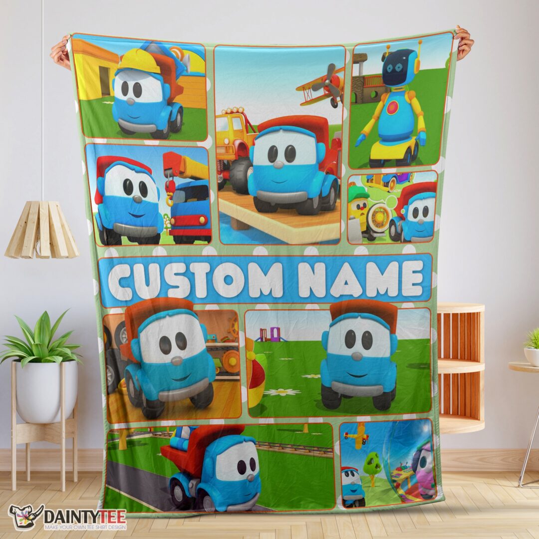 top-cartoon-leo-the-truck-with-friends-blanket-fleece-throw-customized-blanket-mk-01 Top Cartoon Leo The Truck With Friends Blanket Fleece Throw Customized Blanket