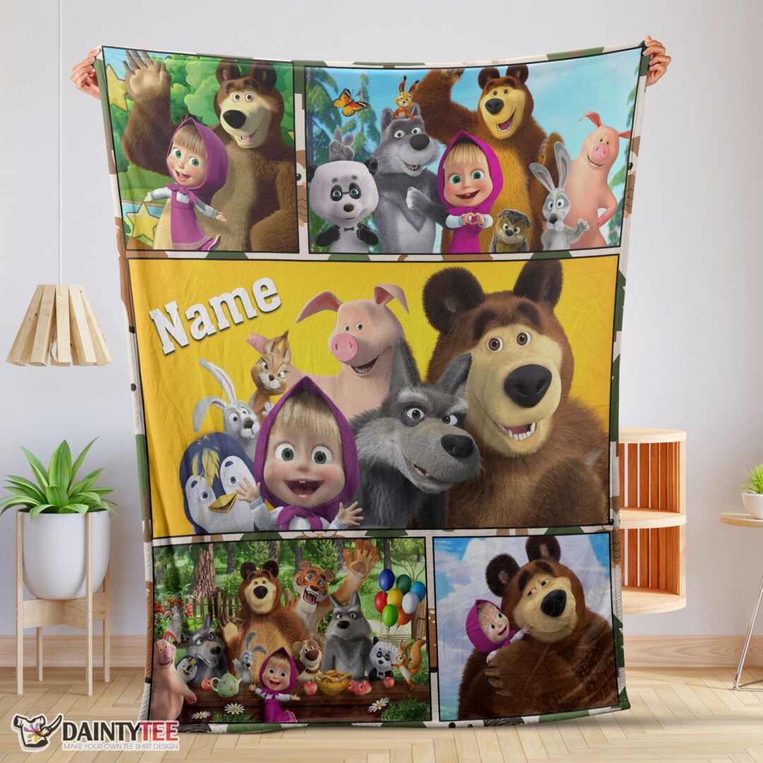 top-cartoon-marsha-and-the-bear-family-cute-blanket-fleece-customized-blanket-eliana-mk-01-1 Top Cartoon Marsha And The Bear Family Cute Blanket Fleece Customized Blanket