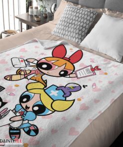 Top Cartoon Network The Powerpuff Girls Nurse Blanket Fleece Customized Blanket - Image 4