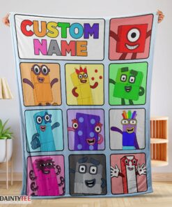 Top Cartoon Numberblocks Characters Blanket Fleece Customized Blanket