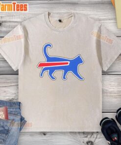 Funny football team meme on a washed t-shirt featuring Top Cat Bills, perfect for sports fans and casual wear.