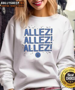 Top CF Montreal Allez Allez Allez Sweatshirt featuring vibrant team colors and logo, perfect for fans and game day wear.