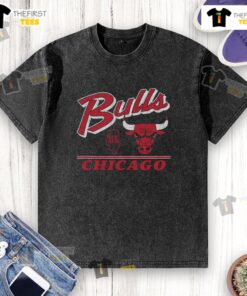 Vintage washed t-shirt featuring the Chicago Bulls logo, perfect for fans and collectors of sports apparel.