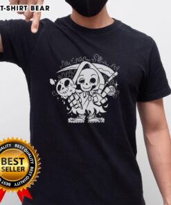 Top Chill Reaper T-Shirt featuring a stylish graphic of a laid-back skeleton, perfect for casual wear and Halloween vibes.
