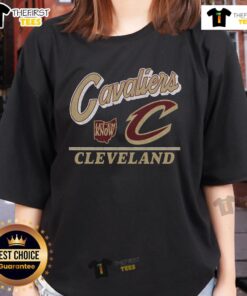 Vintage ladies tee featuring the top Cleveland Cavaliers fly-by design, perfect for fans and stylish sportswear enthusiasts.