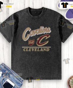 Vintage washed t-shirt featuring the Cleveland Cavaliers logo, perfect for fans showcasing retro NBA style.