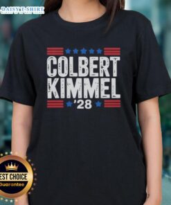 Top Colbert Kimmel 28 Stars Ladies Tee featuring a stylish design perfect for fans of late-night talk shows.