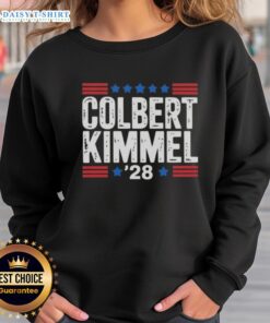 Top Colbert Kimmel 28 Stars Sweatshirt featuring vibrant design and cozy fit, perfect for casual wear and fans.