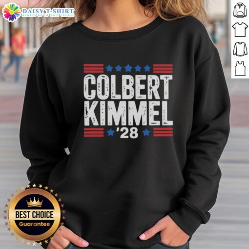 Top Colbert Kimmel 28 Stars Sweatshirt featuring vibrant design and cozy fit, perfect for casual wear and fans.