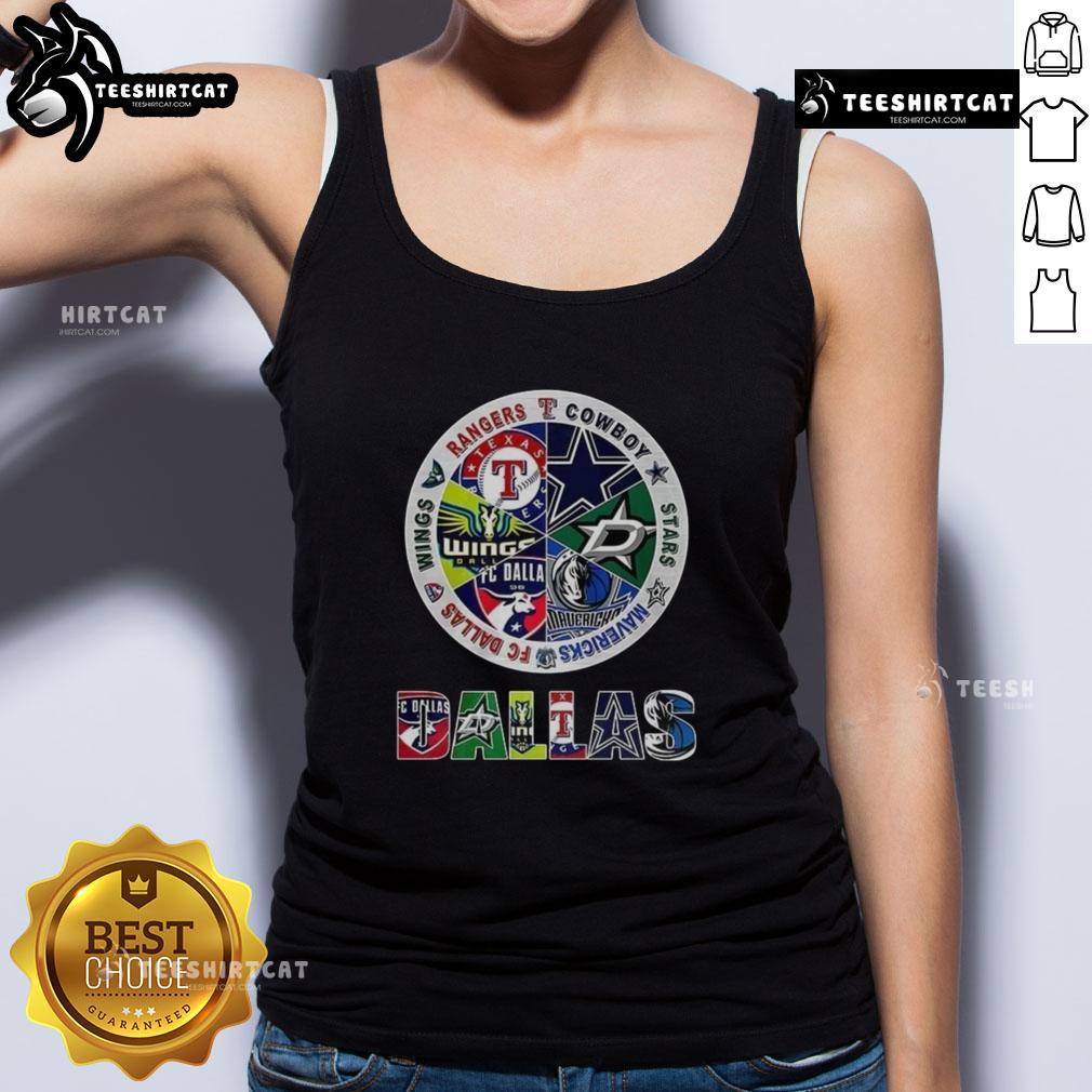 Top Combined Logos Of Dallas Sports Teams Tank Top Trendy tank top featuring top combined logos of Dallas sports teams, perfect for fans supporting their favorite teams.