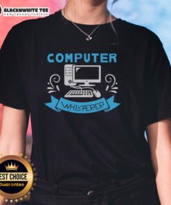 Stylish Top Computer Whisperer Ladies Tee featuring a playful design perfect for tech enthusiasts and casual wear.