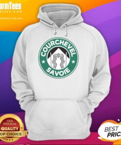 Top Courchevel Savoie X Starbucks Logo Parody Hoodie featuring a stylish design perfect for winter fashion enthusiasts.
