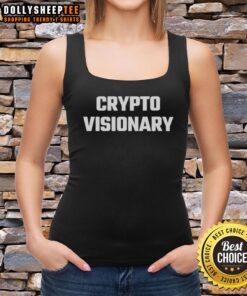 Alt Text: Stylish Top Crypto Visionary Tank Top featuring a bold graphic design, perfect for crypto enthusiasts and summer wear.