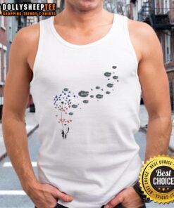 Alt Text: Top view of a dandelion flower with Florida Gators football logo tank top, perfect for game day style.