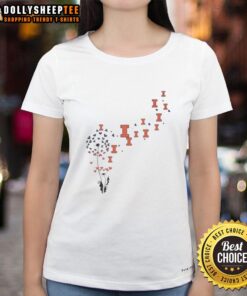 Ladies tee featuring a top dandelion flower design and the Illinois Fighting Illini football logo.