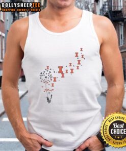 Top dandelion flower design on Illinois Fighting Illini football logo tank top for fans and athletes.