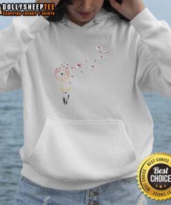 Top view of a Dandelion Flower with Kansas City Chiefs football logo on a stylish hoodie, perfect for fans.