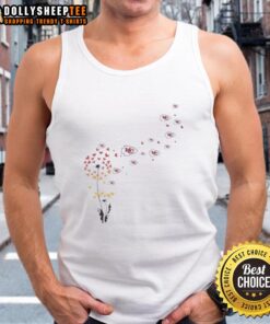 Top dandelion flower design on a Kansas City Chiefs football logo tank top, perfect for sports fans.