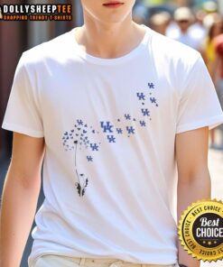Alt Text: Top Dandelion Flower Kentucky Wildcats Football Logo T-Shirt showcasing vibrant team colors and design.