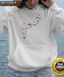 Top view of a dandelion flower with Oklahoma State University football logo hoodie in vibrant colors.