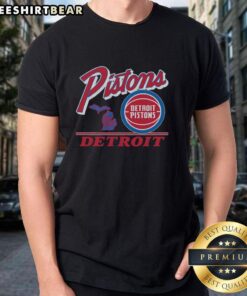 Top Detroit Pistons Fly By Vintage T-Shirt featuring retro design and team colors, perfect for basketball fans and collectors.