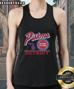 Vintage Tank Top featuring the Top Detroit Pistons logo, perfect for basketball fans and retro apparel enthusiasts.