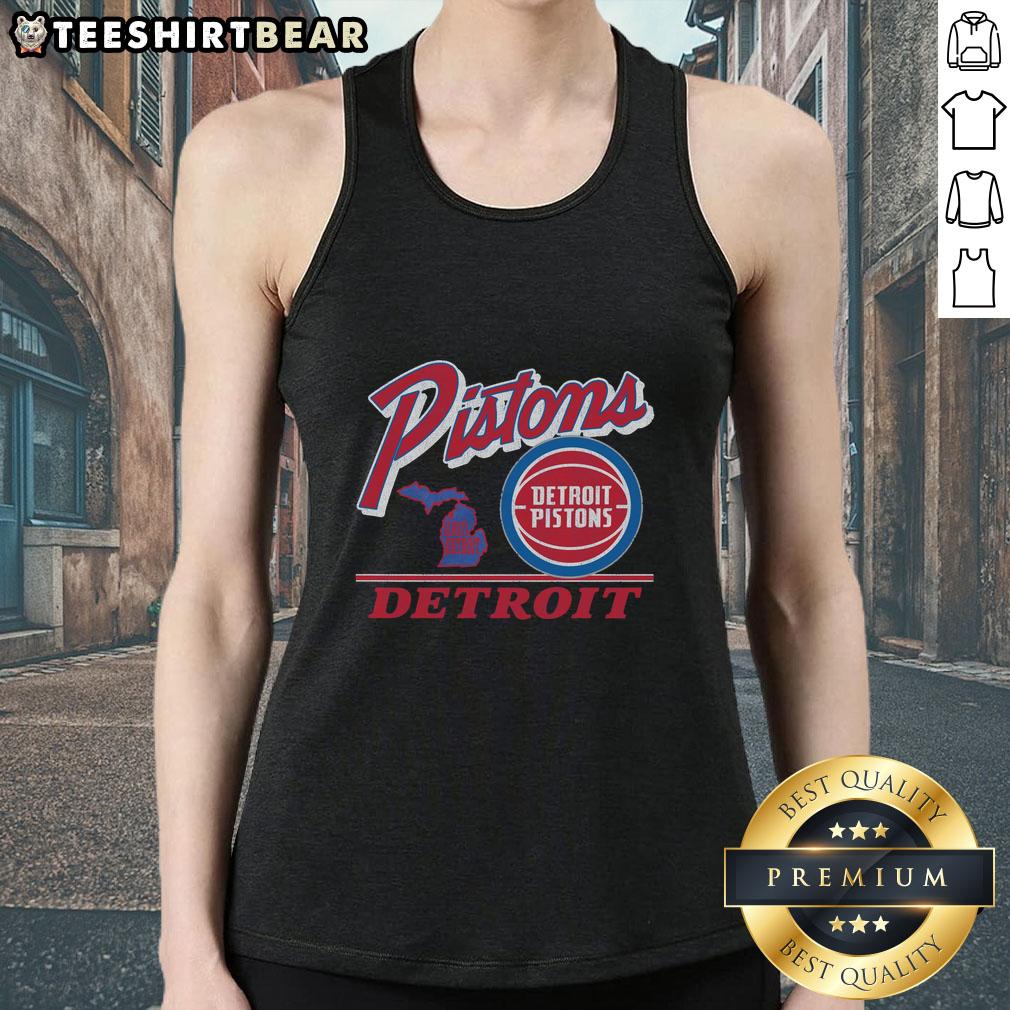 Top Detroit Pistons Fly By Vintage Tank Top Vintage Tank Top featuring the Top Detroit Pistons logo, perfect for basketball fans and retro apparel enthusiasts.