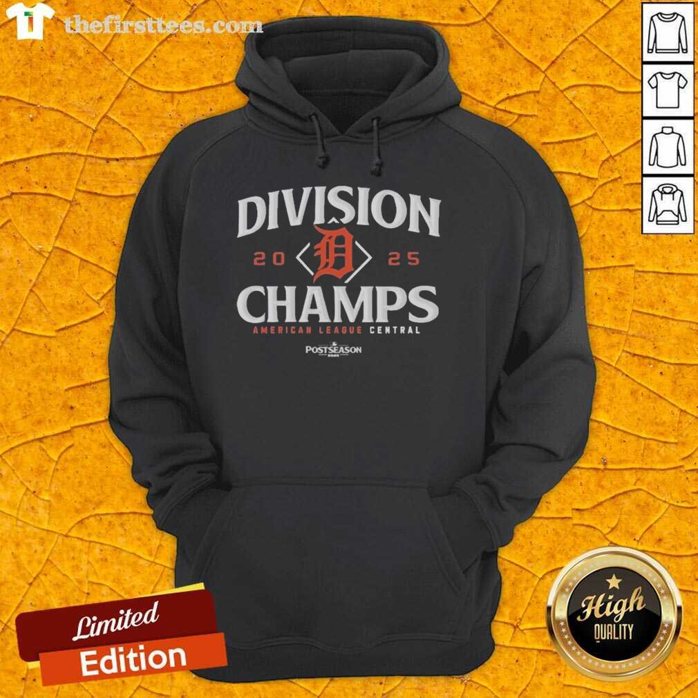 top-detroit-tigers-2025-al-central-division-champions-hoodie Top Detroit Tigers 2025 AL Central Division Champions T-Shirt - Image 2