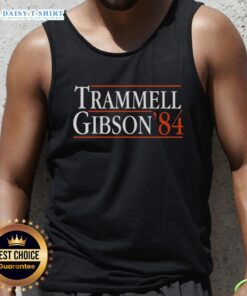 1984 Detroit Tigers tank top featuring Alan Trammell and Kirk Gibson, celebrating the team's iconic players and history.