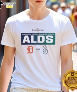 Top Detroit Tigers vs Seattle Mariners 2025 postseason MLB ALDS matchup T-shirt featuring team logos and vibrant design.