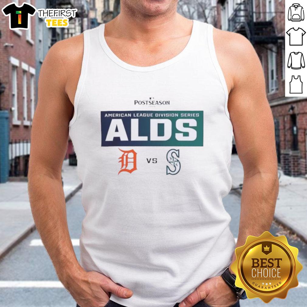 top-detroit-tigers-vs-seattle-mariners-2025-postseason-mlb-alds-matchup-tank-top Top Detroit Tigers vs Seattle Mariners 2025 Postseason ALDS Matchup tank top showcasing vibrant team logos and colors.