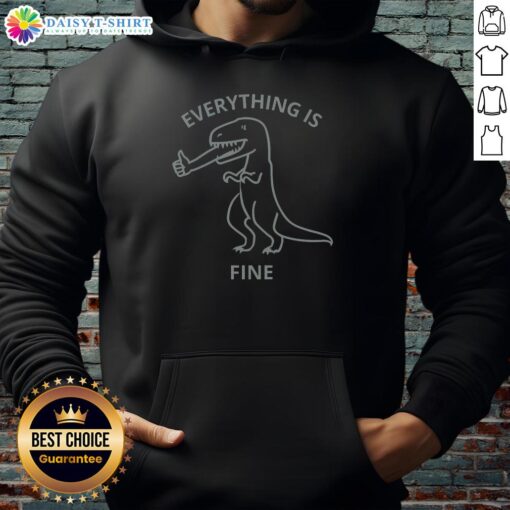 Top Everything Is Fine Hoodie in soft fabric, featuring a relaxed fit and cheerful graphic design, perfect for casual wear.