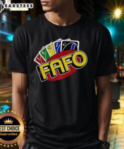 Top Fafo Wild Card Parody T-Shirt featuring a humorous design, perfect for fans of playful graphic tees.