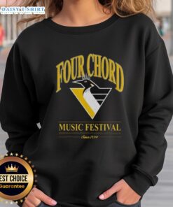 Top Four Chord Music Festival sweatshirt featuring Pittsburgh Penguins NHL logo and vibrant design for fans.