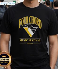 Top Four Chord Music Festival Pittsburgh Penguins NHL T-shirt featuring vibrant team logo and festival design.