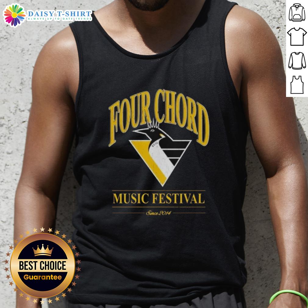Top Four Chord Music Festival Pittsburgh Penguins Hockey Nhl Tank Top Top Four Chord Music Festival tank top featuring Pittsburgh Penguins NHL logo, perfect for hockey fans and music lovers.